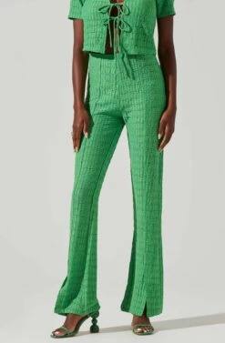 Zoey Seamed Split Hem Pants 26 Zoey Seamed Split Hem Pants -Astr The Label Shop ACP7253 GREEN 2