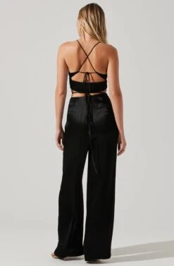 Amiah Satin Tie Waist Wide Leg Pants 19 Amiah Satin Tie Waist Wide Leg Pants -Astr The Label Shop ACP7255S BLACK 5
