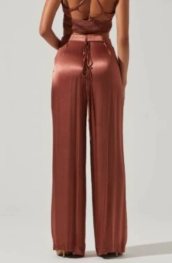 Amiah Satin Tie Waist Wide Leg Pants 13 Amiah Satin Tie Waist Wide Leg Pants -Astr The Label Shop ACP7255S ROSEBROWN 3