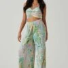 Savine Ruched Tie Dye Pants -Astr The Label Shop ACP7259P GREENSWIRL 2