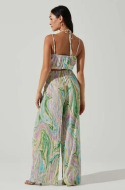 Savine Ruched Tie Dye Pants 11 Savine Ruched Tie Dye Pants -Astr The Label Shop ACP7259P GREENSWIRL 5