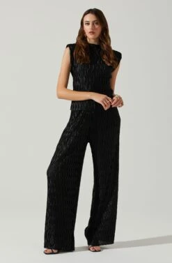 Savine Textured Pants -Astr The Label Shop ACP7259S BLACK 2