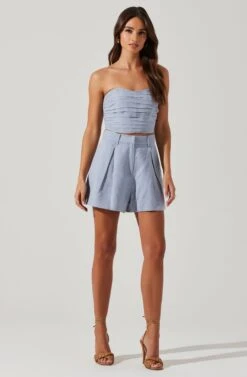 Jacinta High Waist Shorts 16 Jacinta High Waist Shorts -Astr The Label Shop ACP7268 SLATEBLUE 1
