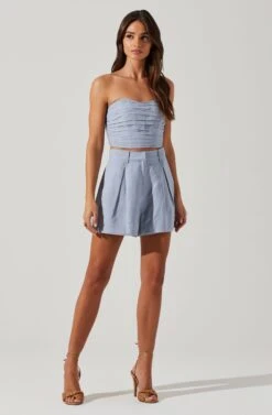 Jacinta High Waist Shorts 18 Jacinta High Waist Shorts -Astr The Label Shop ACP7268 SLATEBLUE 2