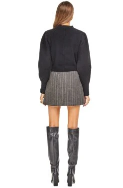 Wilshire Skirt 9 Wilshire Skirt -Astr The Label Shop ACS8095 CHARCOAL BROWN STRIPE 03