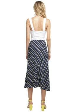 Teagan Striped Midi Skirt 9 Teagan Striped Midi Skirt -Astr The Label Shop ACS9015 PURPLE YELLOW STRIPE 03