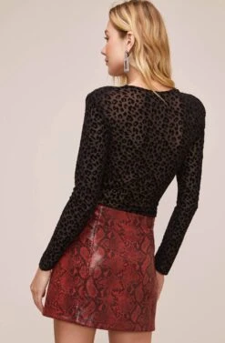 Come Slither Mini Skirt 11 Come Slither Mini Skirt -Astr The Label Shop ACS9030 RUBY PYTHON 4