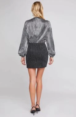 Countdown Mini Skirt 8 Countdown Mini Skirt -Astr The Label Shop ACS9038 SILVER HOUNDSTOOTH 3