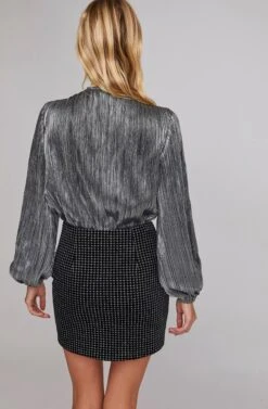 Countdown Mini Skirt 9 Countdown Mini Skirt -Astr The Label Shop ACS9038 SILVER HOUNDSTOOTH 4