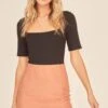 Lindee Mini Skirt -Astr The Label Shop ACS9042 BAKED CLAY 2A