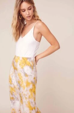 Nava Tie Dye Midi Skirt 11 Nava Tie Dye Midi Skirt -Astr The Label Shop ACS9045C LEMON PINK TIE DYE 7