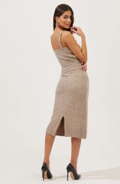 Belmont Knit Midi Skirt -Astr The Label Shop ACS9063 TAUPEGREYMARL 2