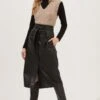Lorette Tie Waist Faux Leather Midi Skirt -Astr The Label Shop ACS9065 BLACK 1