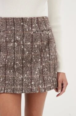 Christa Plaid Mini Skirt -Astr The Label Shop ACS9073C BROWNMULTI 4