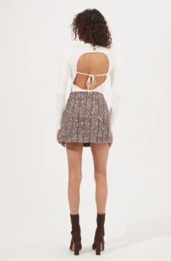 Christa Plaid Mini Skirt -Astr The Label Shop ACS9073C BROWNMULTI 5