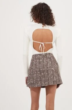 Christa Plaid Mini Skirt -Astr The Label Shop ACS9073C BROWNMULTI 6