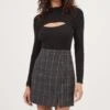 Audrey Plaid Mini Skirt -Astr The Label Shop ACS9074C CHARCOALPLAID 1