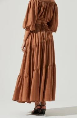 Balboa Tiered Midi Skirt -Astr The Label Shop ACS9080 BROWN 4