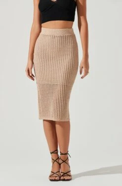 Halsey Crochet Midi Skirt -Astr The Label Shop ACS9084 NATURAL 4