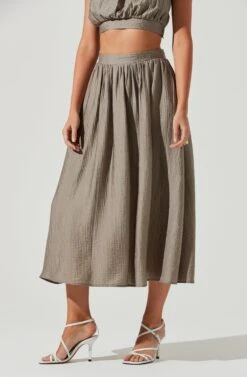 Terra Bella High Waist Midi Skirt -Astr The Label Shop ACS9085 MUSHROOM 2