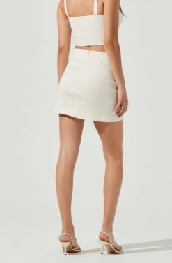 Monet Double Slit Mini Skirt -Astr The Label Shop ACS9093B CREAM 6 e07cc518 9668 45e5 9872 828d898ce375