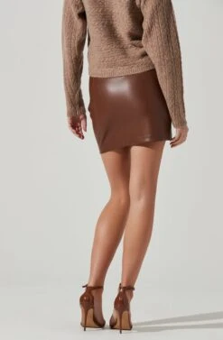 Atwell Faux Leather Lace Up Mini Skirt 8 Atwell Faux Leather Lace Up Mini Skirt -Astr The Label Shop ACS9106 CHESTNUT 3 b9621184 d3bb 4f51 b694 deda070495c2