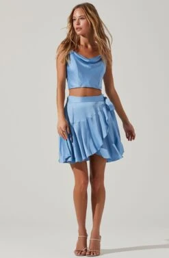 Ellery Ruffle Mini Skirt -Astr The Label Shop ACS9122 SKYBLUE 1