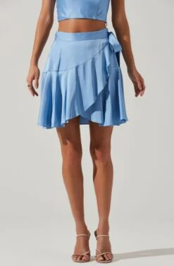 Ellery Ruffle Mini Skirt -Astr The Label Shop ACS9122 SKYBLUE 3