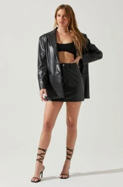 Ezra Faux Leather Mini Skirt -Astr The Label Shop ACS9135 BLACK 1