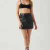 Ezra Faux Leather Mini Skirt -Astr The Label Shop ACS9135 BLACK 3