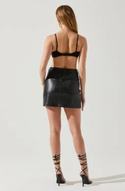 Ezra Faux Leather Mini Skirt -Astr The Label Shop ACS9135 BLACK 5