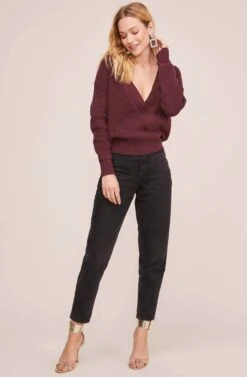 Stephanie Sweater -Astr The Label Shop ACT12303 WINE BLACK 1