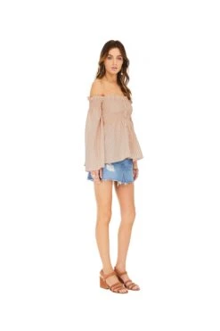 Shelby Top -Astr The Label Shop ACT13253 DUSTY BLUSH STRIPE 2