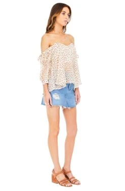 Jillian Top -Astr The Label Shop ACT13372 CREAM CLAY DOT 02