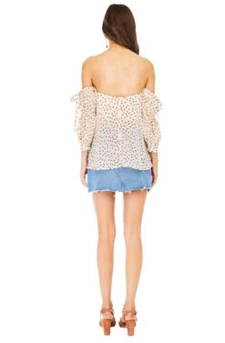 Jillian Top -Astr The Label Shop ACT13372 CREAM CLAY DOT 03