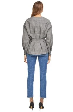 Bonnie Blouse -Astr The Label Shop ACT13856 GREY PLAID 03