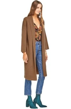 Carter Cardigan -Astr The Label Shop ACT13903 CHESTNUT 02