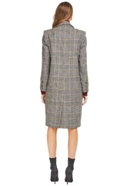 Kensington Coat -Astr The Label Shop ACT13910 BLACK MUSTARD PLAID 03