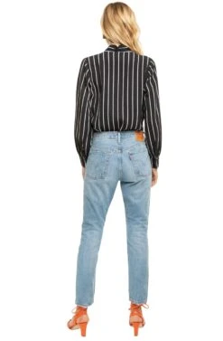 Surplice Blouse Bodysuit -Astr The Label Shop ACT13952B BLACK WHITE 03 c0962319 1bd7 434c 97a5 407c584ba2af