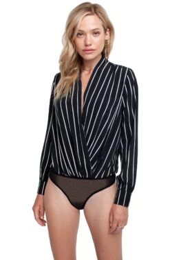 Surplice Blouse Bodysuit -Astr The Label Shop ACT13952B BLACK WHITE 04 a746d7fd 47d1 46d9 8dc3 eaae5fc20944