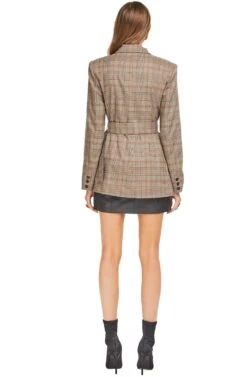 Emerson Blazer -Astr The Label Shop ACT15012 TAUPE RED PLAID 03