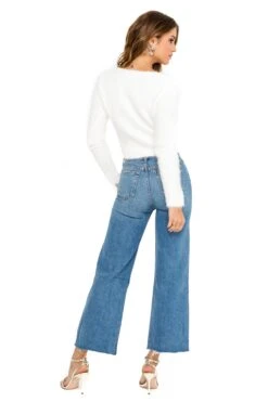 Wrap Front Fuzzy Sweater -Astr The Label Shop ACT15013 CREAM 03