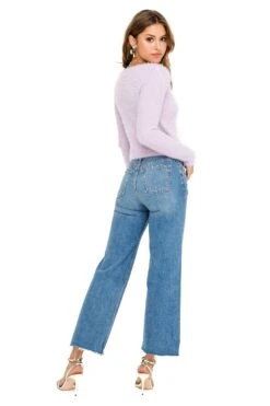 Wrap Front Fuzzy Sweater -Astr The Label Shop ACT15013 LAVENDER FROST 04