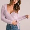 Wrap Front Fuzzy Sweater -Astr The Label Shop ACT15013 LAVENDER FROST 6