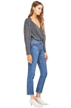 Bernadette Bodysuit -Astr The Label Shop ACT15029B BLACK WHITE STRIPE 02