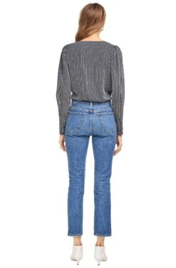 Bernadette Bodysuit -Astr The Label Shop ACT15029B BLACK WHITE STRIPE 03