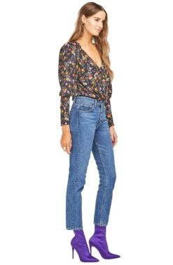 Bernadette Bodysuit -Astr The Label Shop ACT15029 BLACK MULTI FLORAL 02