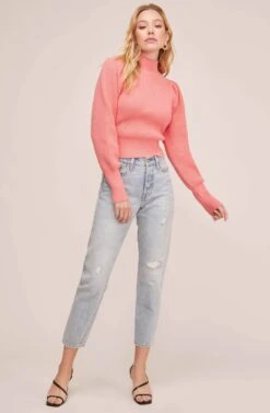Lana Mock Neck Sweater -Astr The Label Shop ACT15096 CORAL 5 cc069884 e9e2 423a 809d a15735eafe95