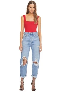 Nellie Tank Bodysuit -Astr The Label Shop ACT15122 CHERRY RED 1