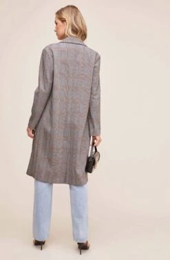 Oversized Coat -Astr The Label Shop ACT15149 BLACK BROWN PLAID 4